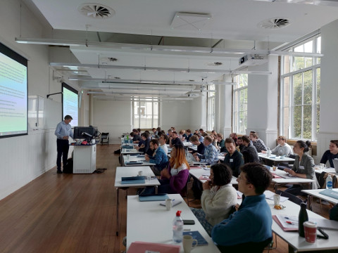 UDRC Summer School with lecturer and students at the King's Building Campus Edinburgh